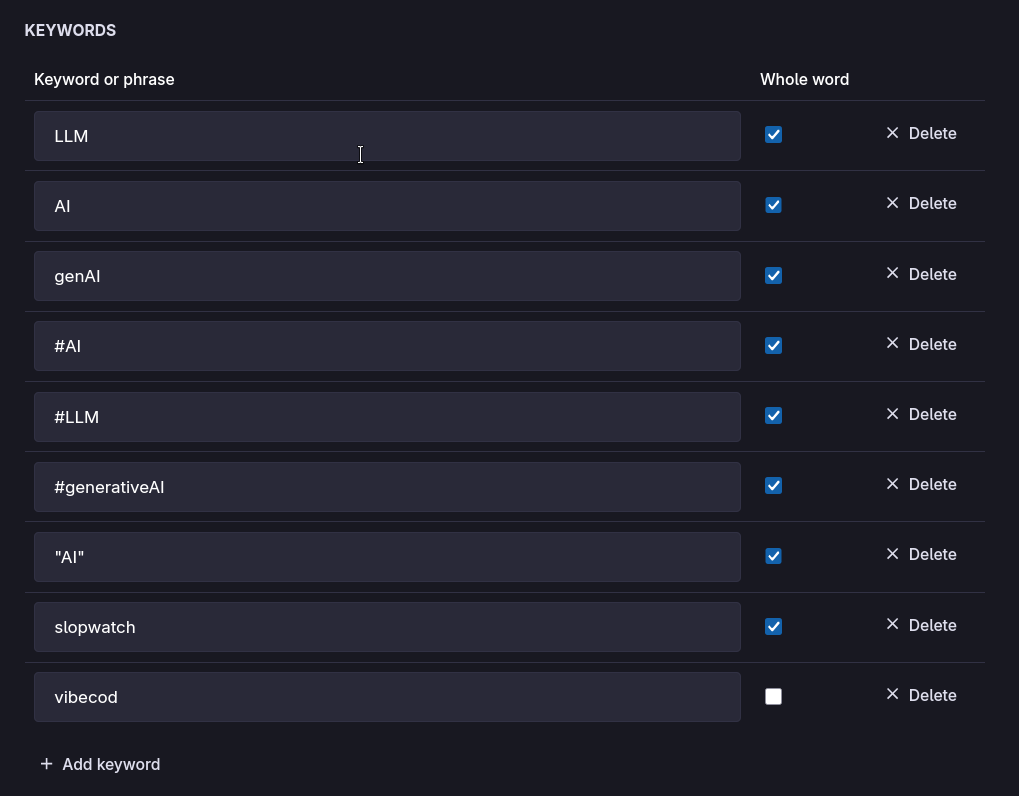 filter for ai nonsense